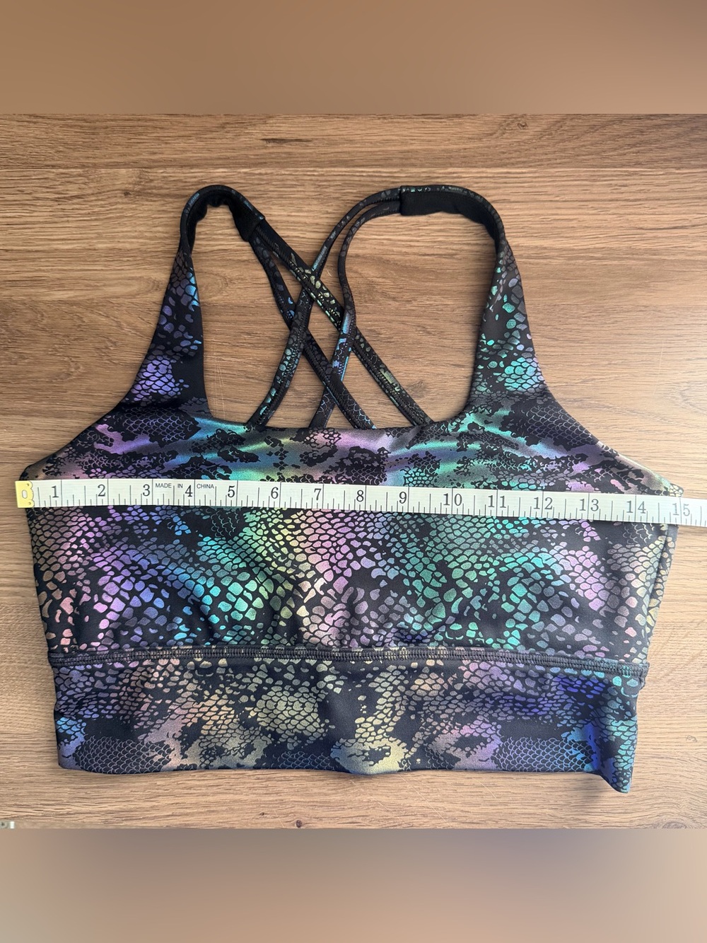 Constantly Varied Gear CVG “Glisten Here” Black Workout Sports Bra, Medium - Picture 4 of 7